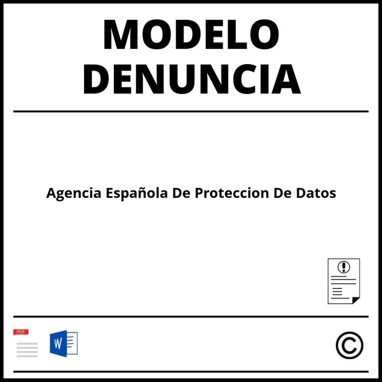 Modelo Denuncia Ley Proteccion Datos