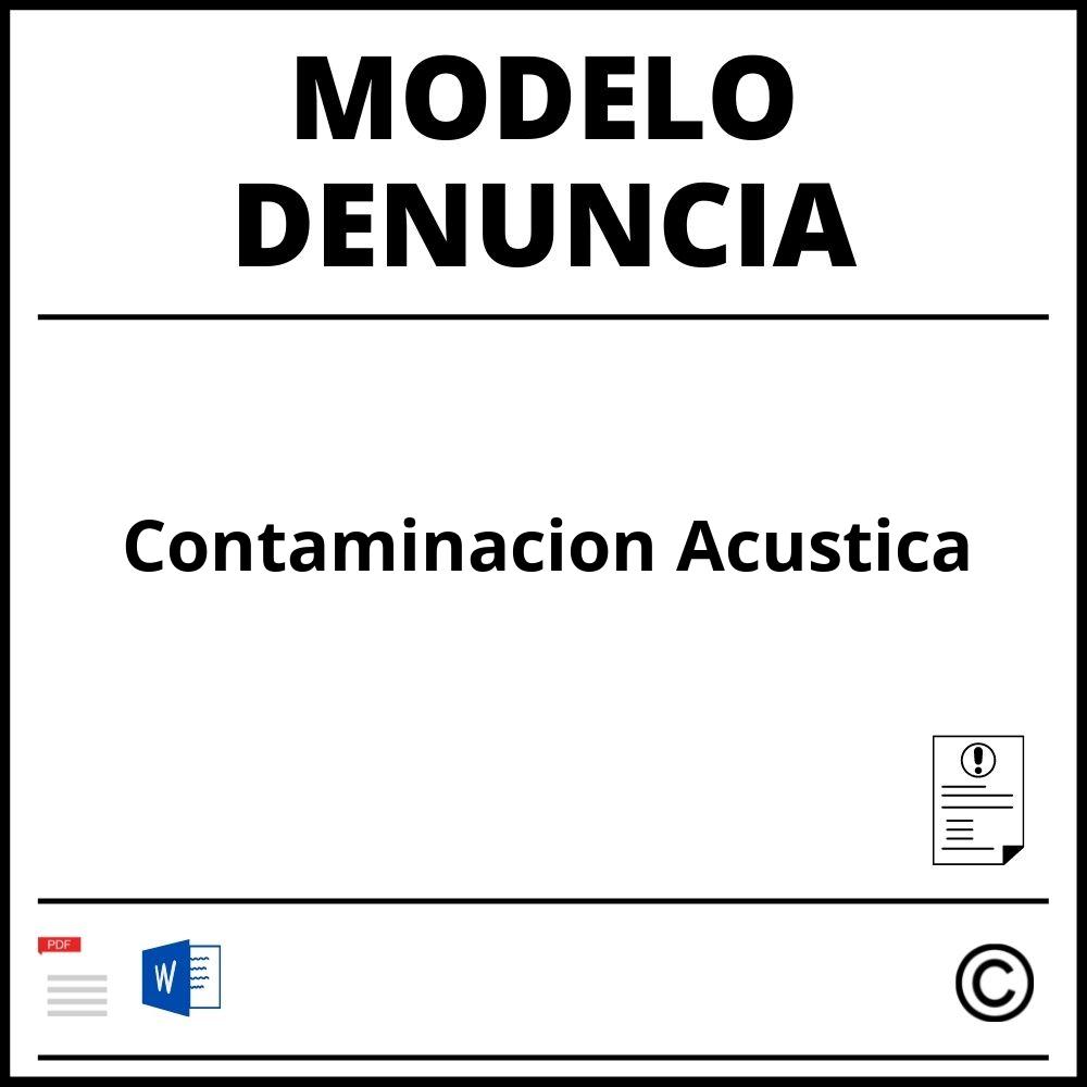 ▷ Modelo Denuncia Por Contaminacion Acustica