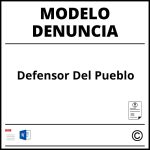 Modelo Denuncia Defensor Del Pueblo Modelo Denuncia Defensor Del Pueblo