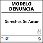 Modelo Denuncia Derechos De Autor