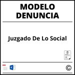 Modelo Denuncia Juzgado De Lo Social